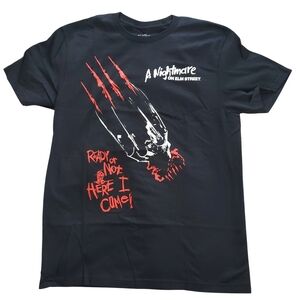 New A Nightmare On Elm Street Medium Freddy Krueger Black Graphic T-Shirt Horror